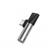 Baseus Adapteris USB C kontaktdakša - 3,5 mm stereo savienotājs, ar uzlādi Black BASEUS