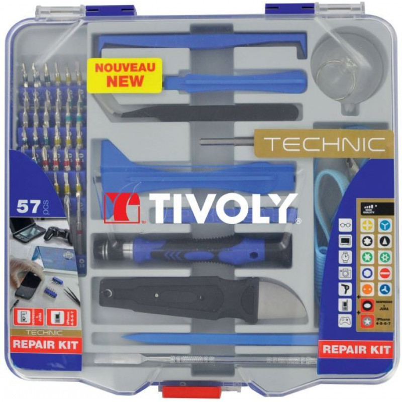 Tivoly Tool set for smartphone and tablet repair 57 pcs