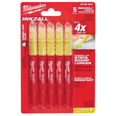 MILWAUKEE® dzeltenie INKZALL™ marķieri HIGHLIGHTER, 5 gab.