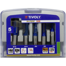 Tivoly Straight slotting cutters set 4 / 6 / 8 / 10 / 12mm, 8mm shank, 5 pcs