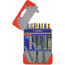 Tivoly Stud extractor set for M3-M18 + drills, 10pcs