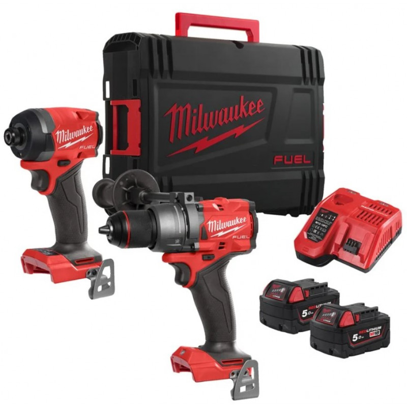 MILWAUKEE® 18 V triecienurbjmašīnas FPD3  un impulsveida triecienskrūvgrieža FID3 komplekts FUEL™ M18 FPP2A3-502X (2x5,0 Ah)