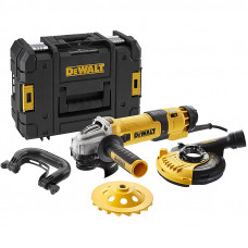 DeWalt 1500W 125 mm leņķa slīpmašīna DWE4257KT-QS ar putekļu nosūcēju un dimanta slīpēšanas disku