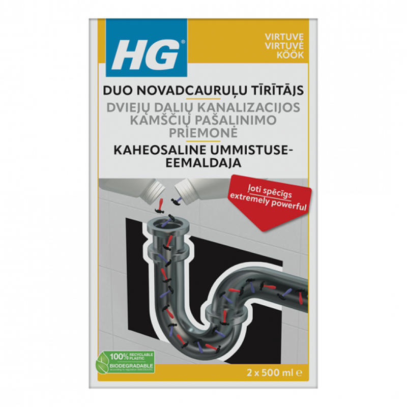 HG novadcauruļu tīrītājs DUO, 1,0 L