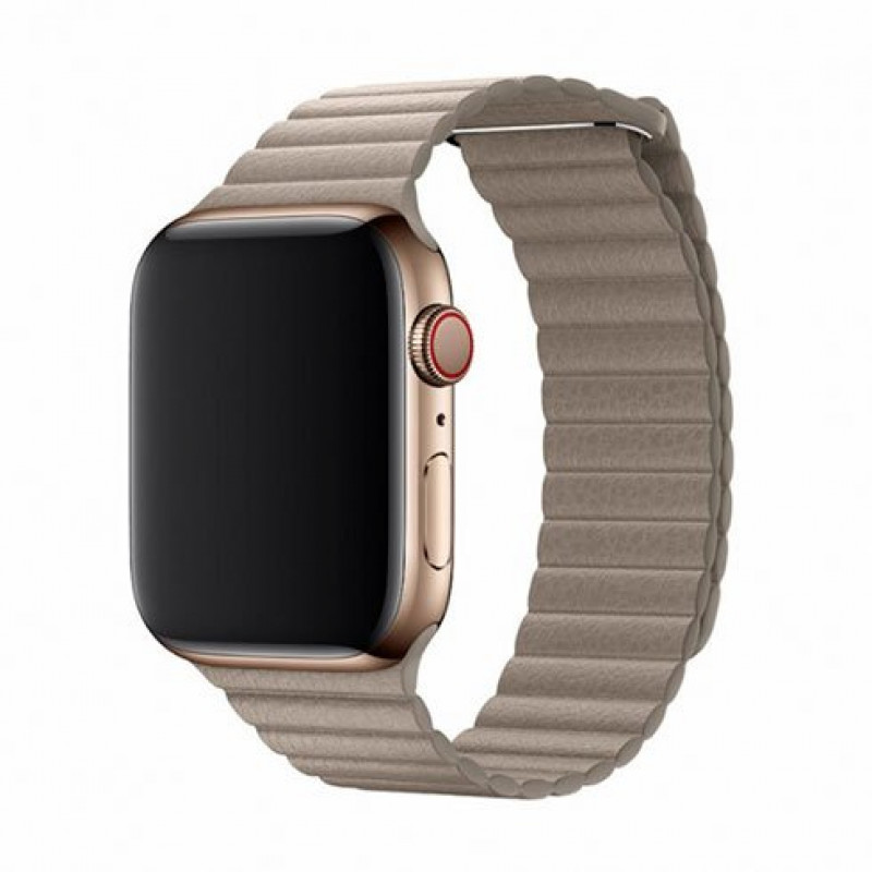 Devia Elegant Leather Loop(44mm) for Apple Watch stone