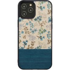 MAN&WOOD case for iPhone 12 Pro Max blue flower black