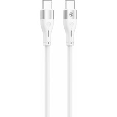 Tellur Silicone Type-C to Type-C Cable PD60W 1m White