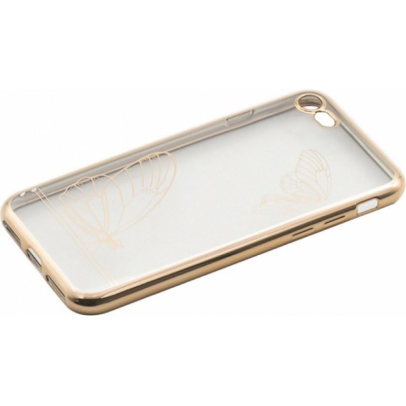 Tellur Cover Silicone for iPhone 7 Butterfly gold