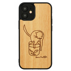 MAN&WOOD case for iPhone 12 mini cat with red fish