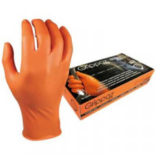 M-Safe vienreizlietojamie nitrila cimdi Grippaz 246OR, 0.15mm plāni, 50 gab/iep., oranži,  izmērs 9/L