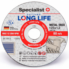 Specialist+ metāla griešanas disks LONG LIFE, 125x1,2x22 mm