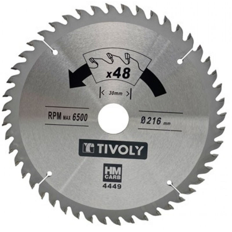 Tivoly Ripzāģa asmens 160x20x2.45/1.5mm, z30, 15°, (16mm adapteris), kokam