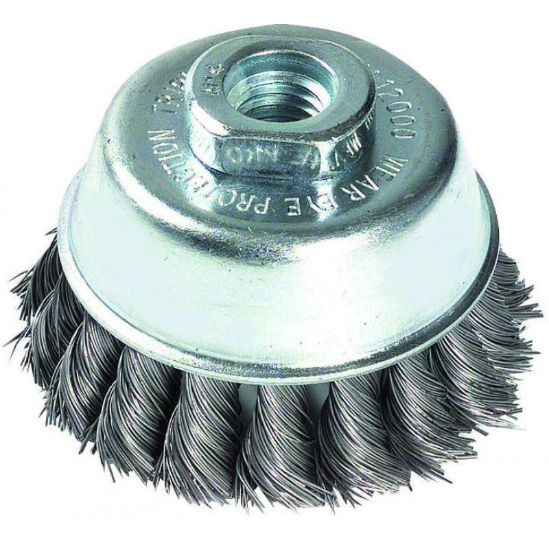 Tivoly Steel wire cupbrush for angle grinder, 65mm, twisted Ø0.35mm, M14