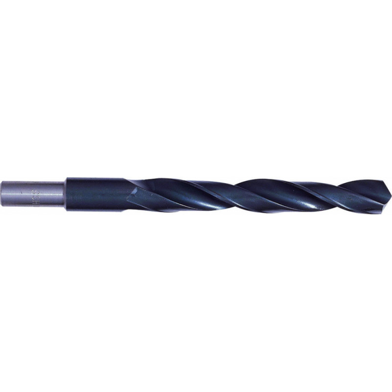 Tivoly RRS HSS Roll Forged Jobber Length Drill Ø19,00 mm. Reduced shank 12 mm. Point angle 118°.  Steam treated