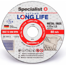 Specialist+ metāla griešanas disks LONG LIFE, 125x1,6x22 mm