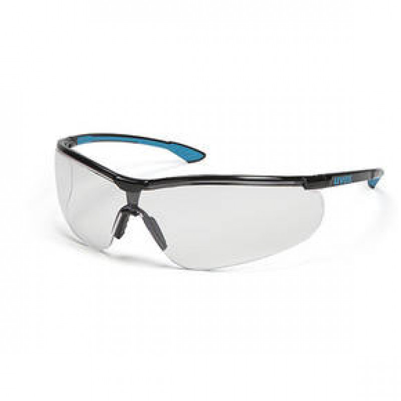 Uvex Safety glasses Uvex Uvex Sportstyle, clear lense, supravision extreme (anti scratch, anti fog) coating, black/blue. Super light and comfortable