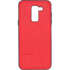 Samsung A6 Plus 2018 TPU case 1 with metal plate (possible to use with magnet car holder) Red