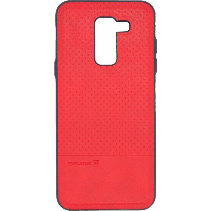 Samsung A6 Plus 2018 TPU case 1 with metal plate (possible to use with magnet car holder) Red