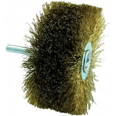 Tivoly Brass steel wire brush for drill, 80mm, corrugated Ø0.25mm, 6mm shank