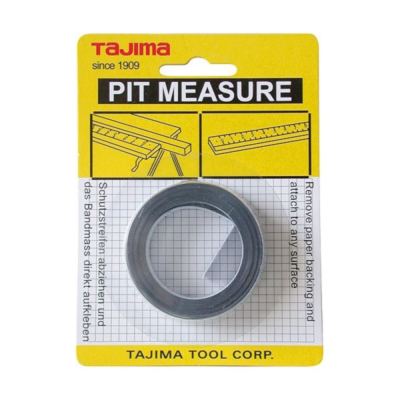 Tajima Adhesive measuring tape 3m x 13mm, scale from right to left