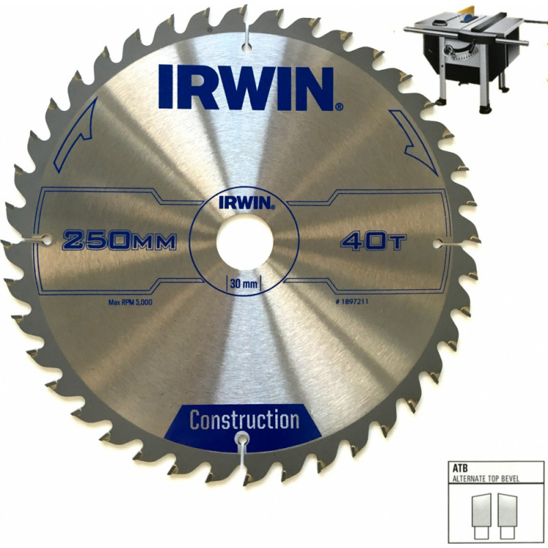 Irwin Ripzāģis 250x30x40T 3mm ATB