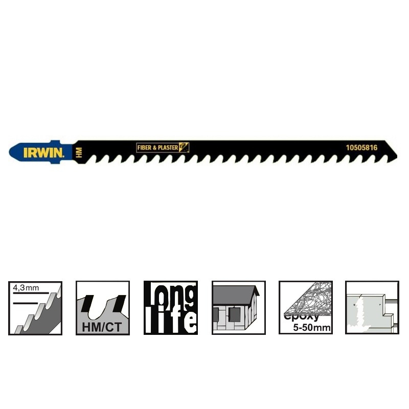 Irwin figūrzāģa asmeņi ar cietmetālu 100mm