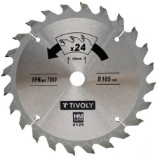 Tivoly Ripzāģa asmens 160x20x2.45/1.5mm, z20, 15°, (16mm adapteris), kokam