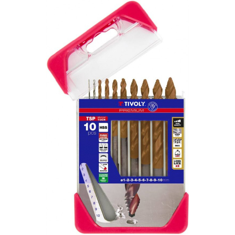 Tivoly Metal drill bit set 1-10mm, 