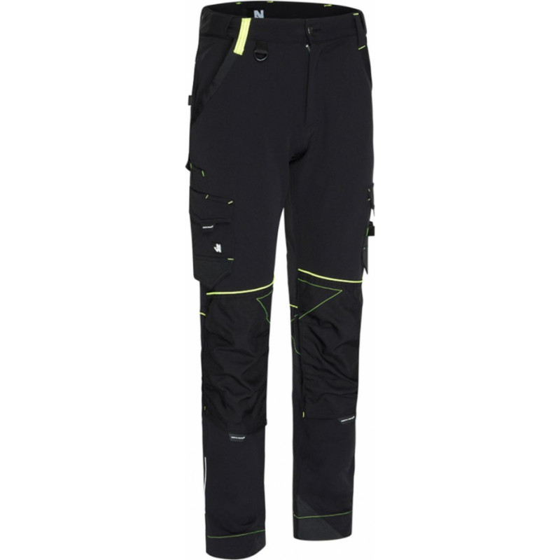 North Ways Work Trousers North Ways Sacha 1388 Black/Neon Yell, size 46