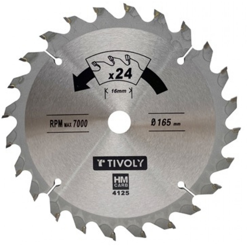 Tivoly Ripzāģa asmens 210x30mm, z24, 15°, (20mm adapteris), kokam