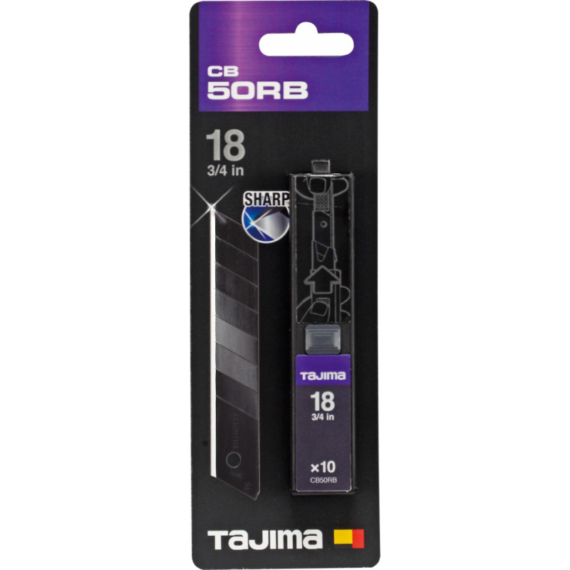 Tajima nolaužami asmeņi 18mm, DORA Razar Black Blades, iepakojumā 10 asmeņi