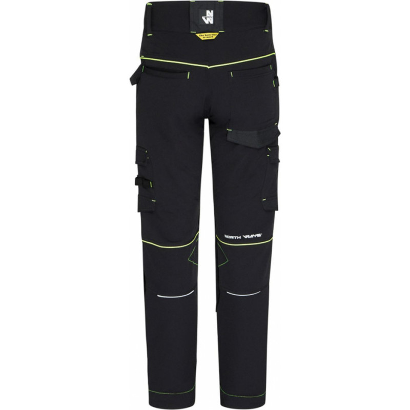 North Ways Work Trousers North Ways Sacha 1388 Black/Neon Yell, size 48