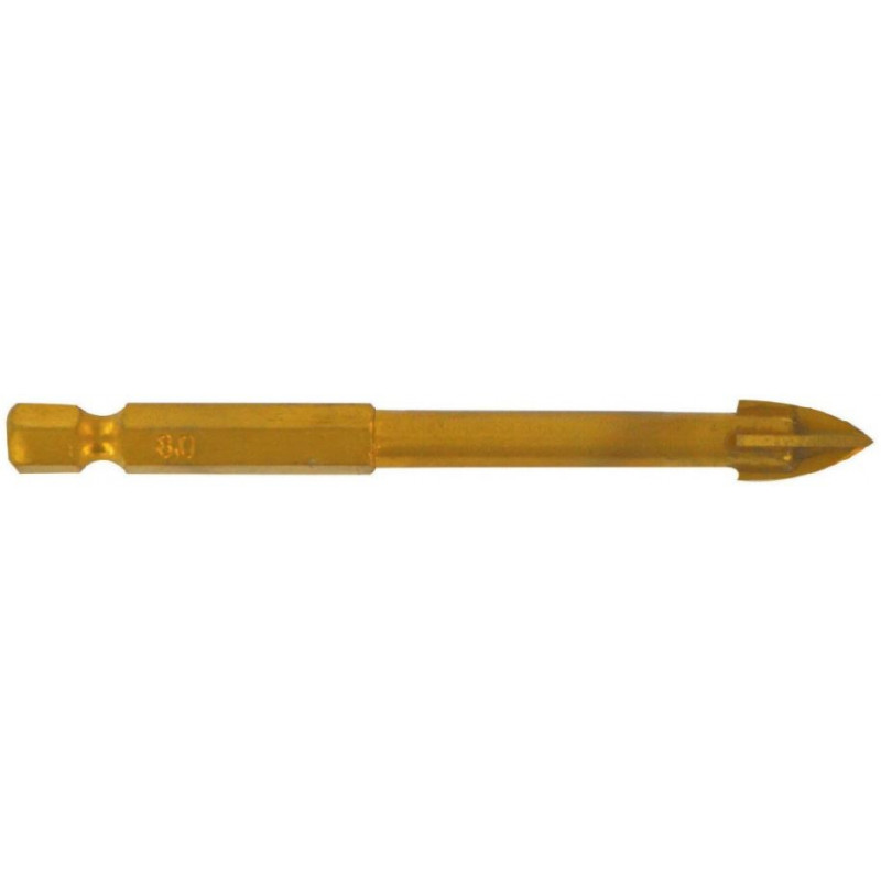 Tivoly Glass drill bit with 4 cutting edges, 1/4