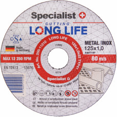 Specialist+ metāla griešanas disks LONG LIFE, 125x1x22 mm