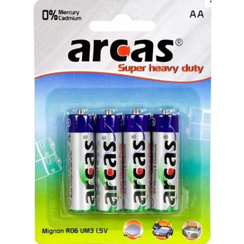 Arcas baterijas AA LR06, 4 gb.