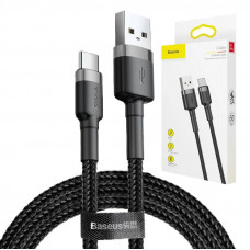 Baseus Kabelis USB2.0 A spraudnis - USB C plug 3.0m QC3.0 grey+black BASEUS