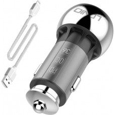 Ldnio C1 USB, USB-C Car charger + Lightning Cable