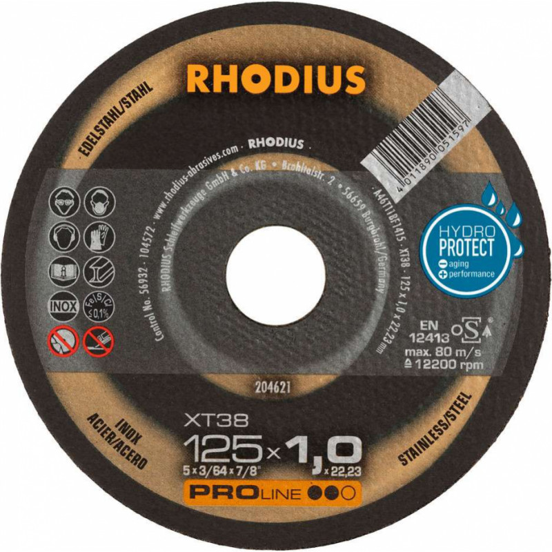 Rhodius Griešanas disks XT38 125x1x22,23 mm