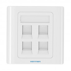 Vention 4-Port Keystone Wall Plate 86 Type Vention IFCW0 White