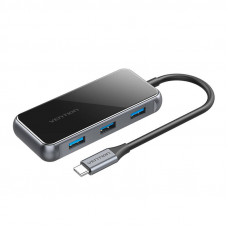 Vention 5in1 adapter HUB Vention TFBHB USB-C to HDMI 4K@60Hz, 3x USB 3.0, PD (Gray)