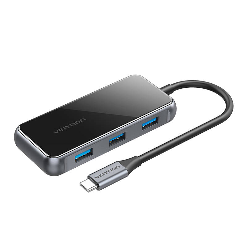 Vention 5in1 adapter HUB Vention TFBHB USB-C to HDMI 4K@60Hz, 3x USB 3.0, PD (Gray)