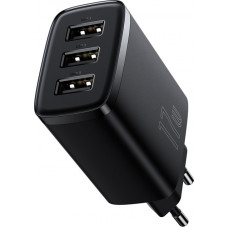 Baseus Sienas lādētājs 17W 3xUSB 3.4A, melns