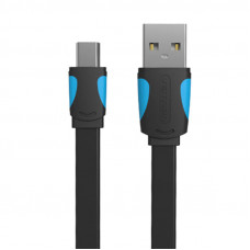 Vention Płaski kabel USB 2.0 A do Mini 5 pinowy Vention VAS-A14-B100 2A 1m Czarny