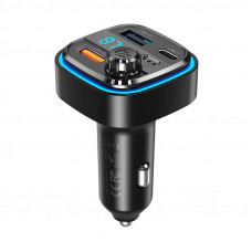 XO Car charger / FM transmitter XO BCC08 USB x2, USB-C, MP3, Bluetooth 5.0 15W (black)