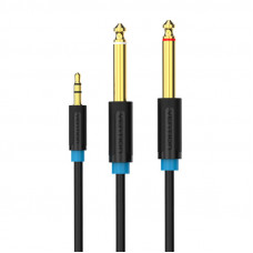 Vention Audio Cable 3.5mm TRS to 2x 6.35mm Vention BACBF 1m (black)