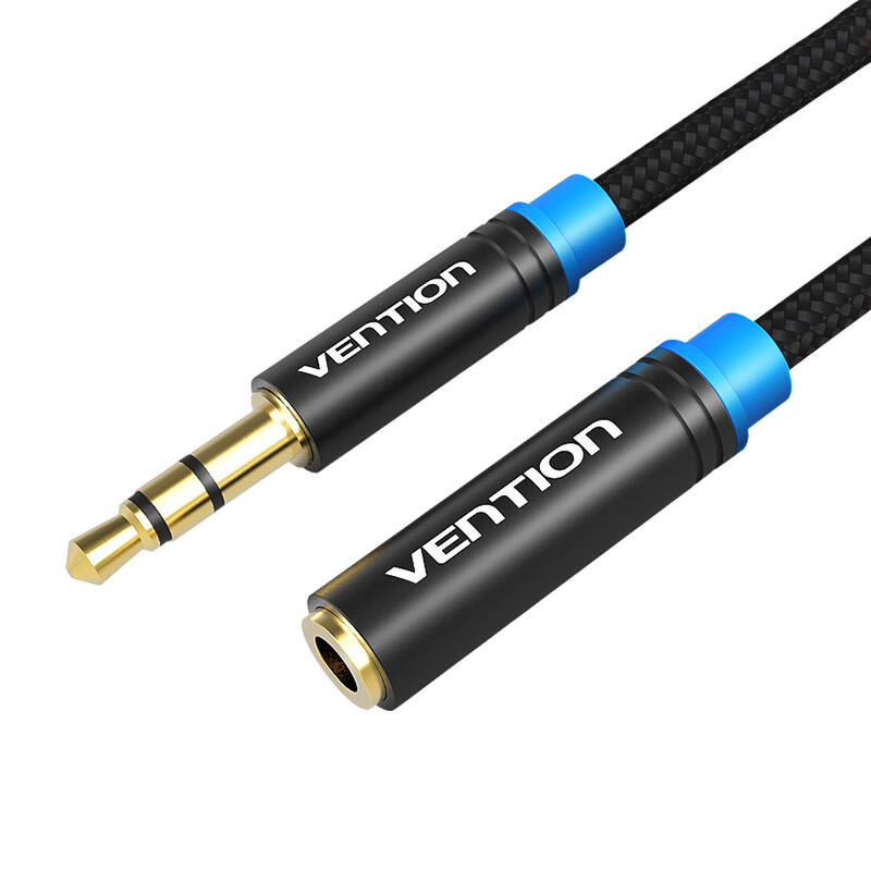 Vention Cable Audio Braided 3.5mm male-female Vention VAB-B06-B100-M 1m Black