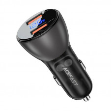 Acefast Car Charger Acefast B7, 45W, 2x USB, with display (black)