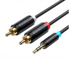 Vention Cable Audio Adapter 3.5mm Male to 2x Male RCA Vention BCLBK 8m Black