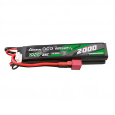 Gens Ace 25C 2000mAh 2S2P 7.4V Saddle Airsoft Gun Lipo Battery with Mini Deans(T) Plug