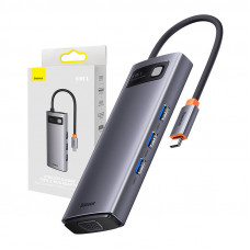 Baseus Hub 6in1 Baseus Metal Gleam Series, USB-C to 3x USB 3.0 + HDMI + USB-C PD + VGA